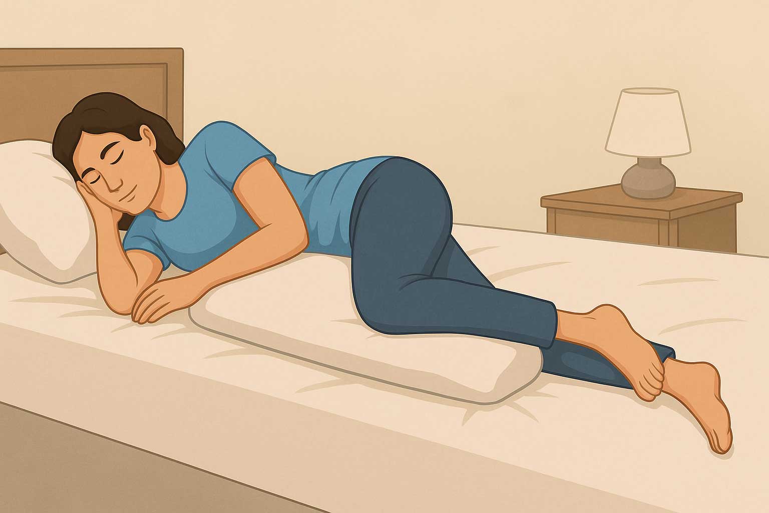 dormire di lato con la gamba stesa per la sciatalgia