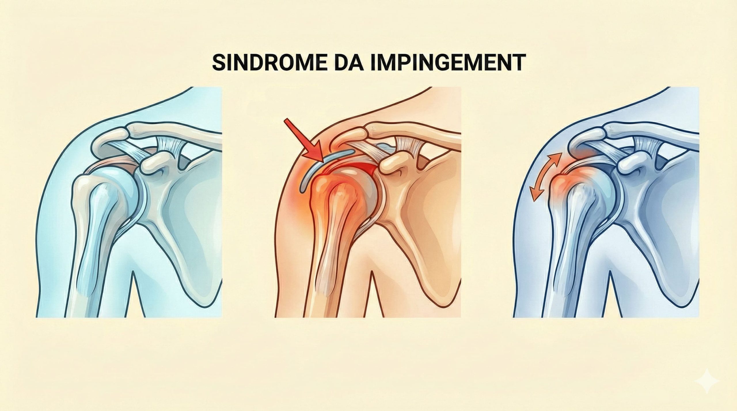 L'impingement della spalla si verifica quando lo spazio subacromiale si riduce, causando compressione dei tendini della cuffia dei rotatori contro l'acromion